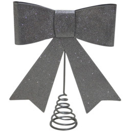 Red or Silver Metal Bow Tree Topper Red or Silver - thumbnail 3
