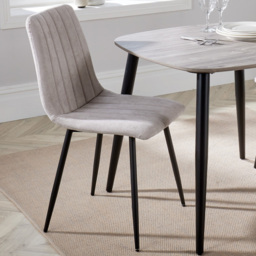Core Products Aspen Set of 2 Natural and Black Straight Stitch Dining Chair