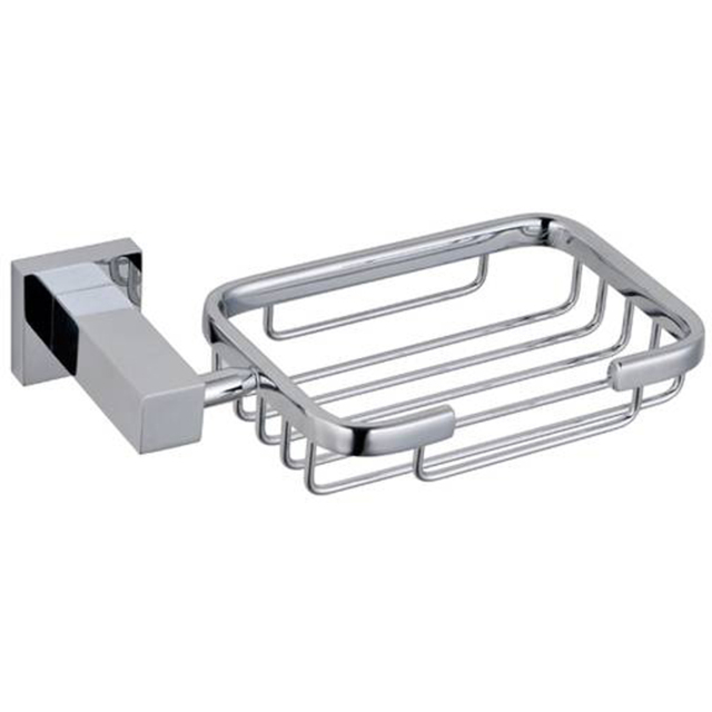 Nes Home Square Chrome Wall Mounted Soap Dish with Holder - image 1