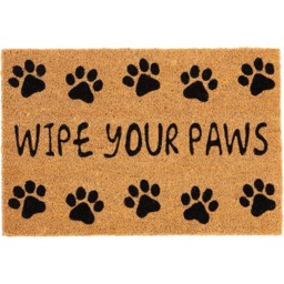 Eselle Astley Wipe Your Paws Printed Black Door Mat 40 x 60cm