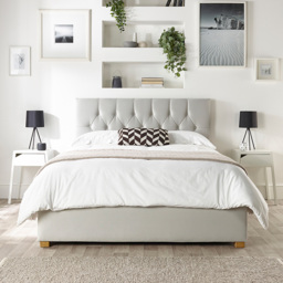 Catherine Lansfield Boutique Super King Size Light Silver Velvet Ottoman Bed