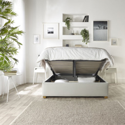 Catherine Lansfield Boutique Super King Size Light Silver Velvet Ottoman Bed - thumbnail 2