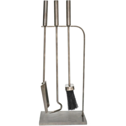 Ivyline Pewter Fireside 3 Piece Companion Set - thumbnail 1