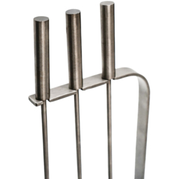 Ivyline Pewter Fireside 3 Piece Companion Set - thumbnail 3