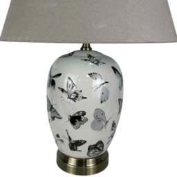Acacia Home 41cm Ceramic Butterfly Pattern Table Lamp - thumbnail 3