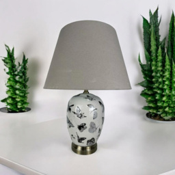 Acacia Home 41cm Ceramic Butterfly Pattern Table Lamp - thumbnail 2