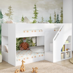 Flair Phobo White Single Low Bunk Bed - thumbnail 1