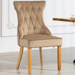 Artemis Home Martina Brown Velvet Fabric Dining Chair Set of 2