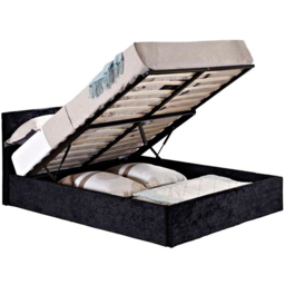 Berlin Single Black Crushed Velvet Ottoman Bed - thumbnail 4