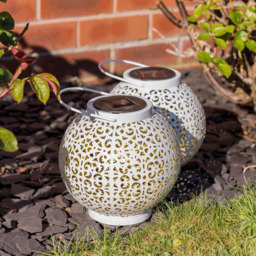 ValueLight Solar White Sphere Outdoor Lantern 2 Pack - thumbnail 3