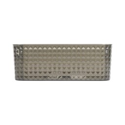 Diamond Storage Basket Grey and Clear Medium