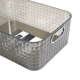 Diamond Storage Basket Grey and Clear Medium - thumbnail 4