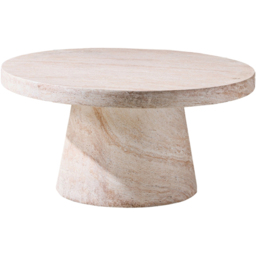 Desser Pisa Travertine Effect Pedestal Coffee Table - thumbnail 2