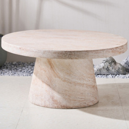 Desser Pisa Travertine Effect Pedestal Coffee Table