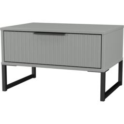 Crowndale Fluted Single Drawer Dusk Grey Wide Side Table Ready Assembled - thumbnail 4