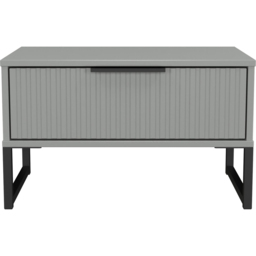 Crowndale Fluted Single Drawer Dusk Grey Wide Side Table Ready Assembled - thumbnail 2