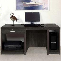R White Cabinets SET-10-IN-BH Single Drawer Computer Desk Black