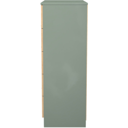 Crowndale Java Slatt Effect and Reed Green 5 Drawer Chest of Drawers - thumbnail 3
