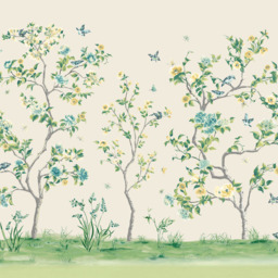 Origin Murals Oriental Flower Tree Cream Wall Mural - thumbnail 2