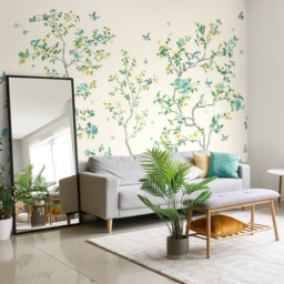 Origin Murals Oriental Flower Tree Cream Wall Mural