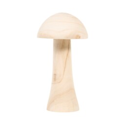 Wood Mushroom Ornament Natural
