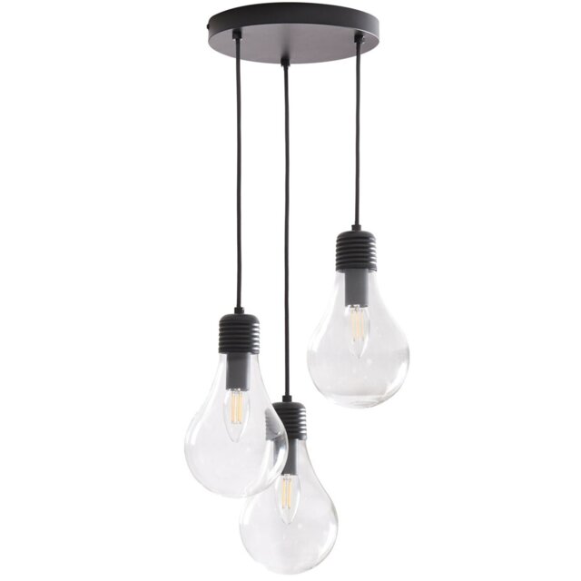 Flynn Black 3 Light Ceiling Fitting - image 1