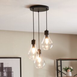 Flynn Black 3 Light Ceiling Fitting - thumbnail 2