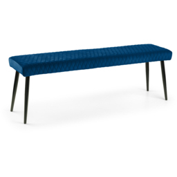 Julian Bowen Luxe 2 Seater Blue Low Dining Bench - thumbnail 2