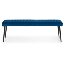 Julian Bowen Luxe 2 Seater Blue Low Dining Bench - thumbnail 3
