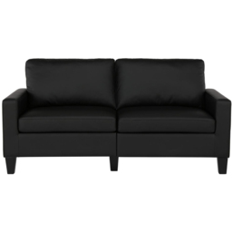 Dorel Rylie 3 Seater Black Faux Leather Sofa - thumbnail 3