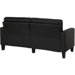 Dorel Rylie 3 Seater Black Faux Leather Sofa - thumbnail 4