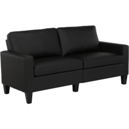 Dorel Rylie 3 Seater Black Faux Leather Sofa - thumbnail 2