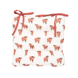 Highland Cow Seat Pad White - thumbnail 3