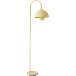 ValueLights Tilly Pastel Lemon Metal Arched Dome Floor Lamp