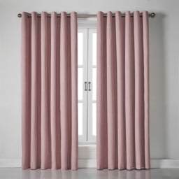 Alan Symonds Linen Look Blackout Ring Top Eyelet Curtains Blush 110 x 137cm - thumbnail 1