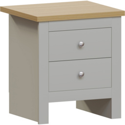 Vida Designs Arlington 2 Drawer Grey Bedside Table - thumbnail 2