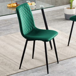 Lexi Green Velvet Fabric Dining Chair Set of 2