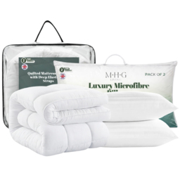 MHG Living Small Double Hollowfibre Mattress Topper with 2 Pillows
