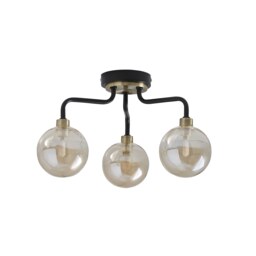 Shoreditch Three Light Semi Flush Ceiling Light - Champagne & Brass - thumbnail 3
