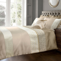 Sweet Dreams Pandora Latte Double Jacquard Duvet and Pillowcase Set