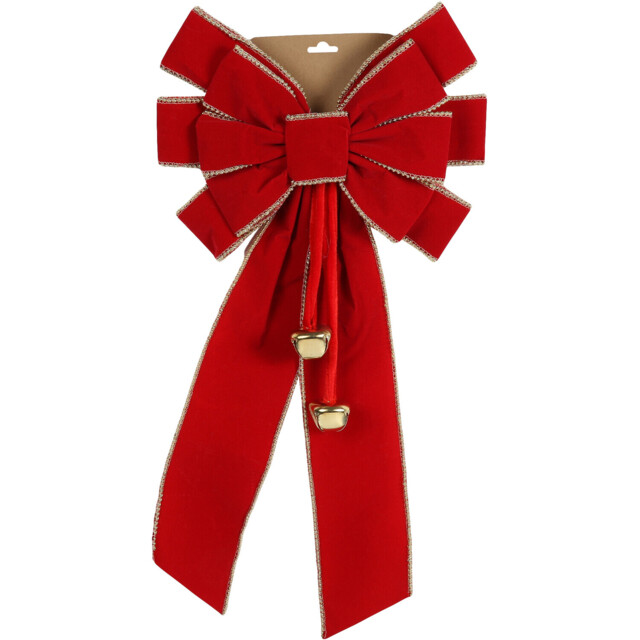 Red Jingle Bell Bow Christmas Decoration 70cm - image 1