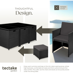 tectake New York Black 10 Seater Garden Dining Table Set - thumbnail 4