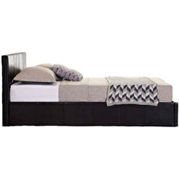 Berlin King Size Brown Faux Leather Ottoman Bed - thumbnail 3