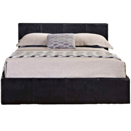 Berlin King Size Brown Faux Leather Ottoman Bed - thumbnail 2