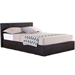Berlin King Size Brown Faux Leather Ottoman Bed - thumbnail 4