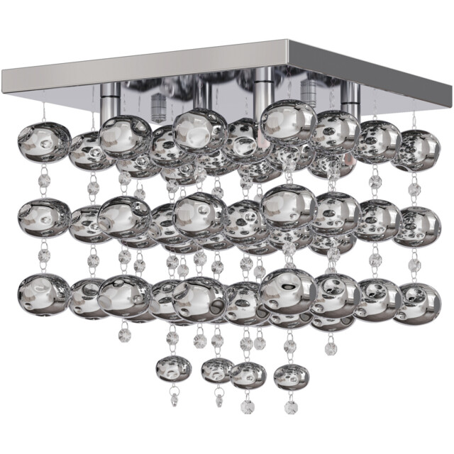 Layla Chrome Flush Square Drop Effect Ceiling Fitting - image 1