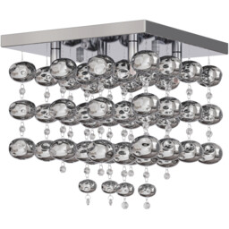 Layla Chrome Flush Square Drop Effect Ceiling Fitting
