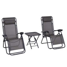 Outsunny 3pcs Folding Chairs Table Set - thumbnail 2