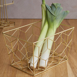 Premier Housewares Vertex Contour Matte Gold Storage Basket - thumbnail 2