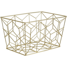 Premier Housewares Vertex Contour Matte Gold Storage Basket - thumbnail 4